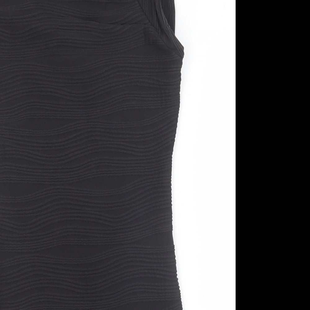 AX Paris Womens Black Polyester Bodycon Size 12 Scoop Neck Pullover