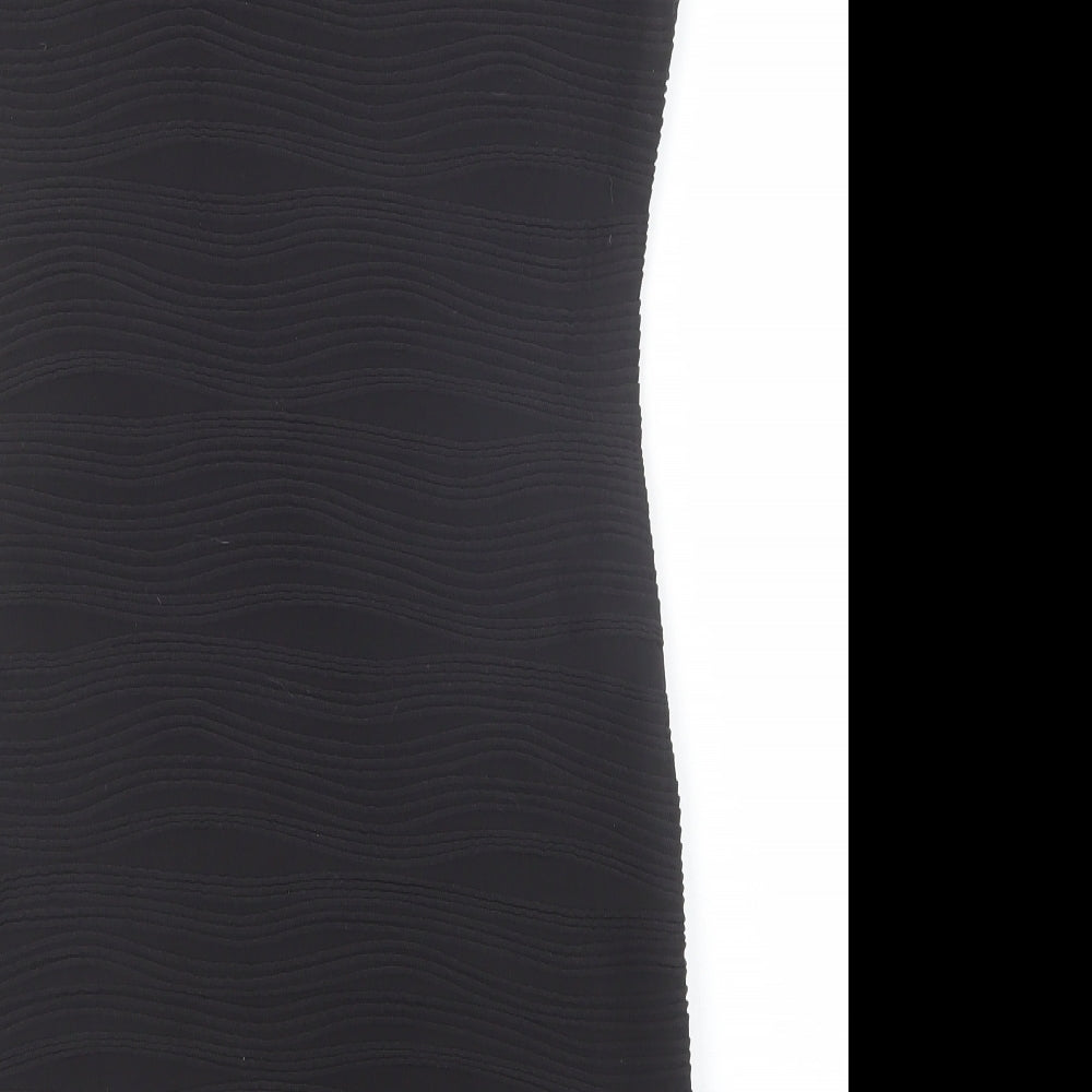 AX Paris Womens Black Polyester Bodycon Size 12 Scoop Neck Pullover