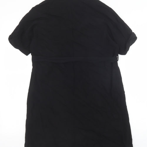 New Look Womens Black Viscose A-Line Size 10 V-Neck Pullover