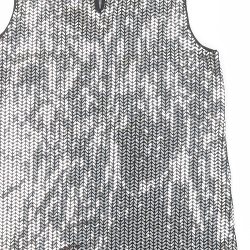 Dorothy Perkins Womens Silver Nylon Basic Tank Size 10 Round Neck