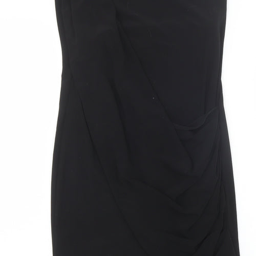 George Womens Black Polyester Pencil Dress Size 12 One Shoulder Pullover