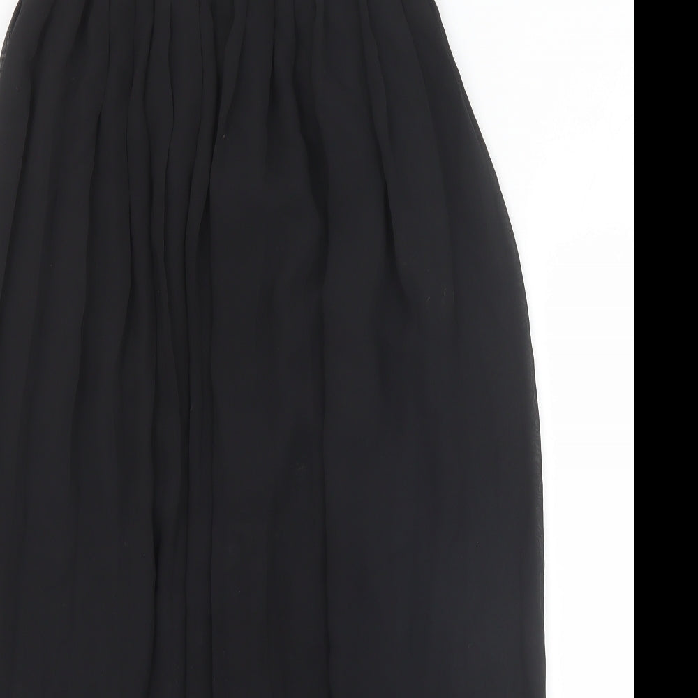 Marks and Spencer Womens Black Polyester A-Line Skirt Size 10
