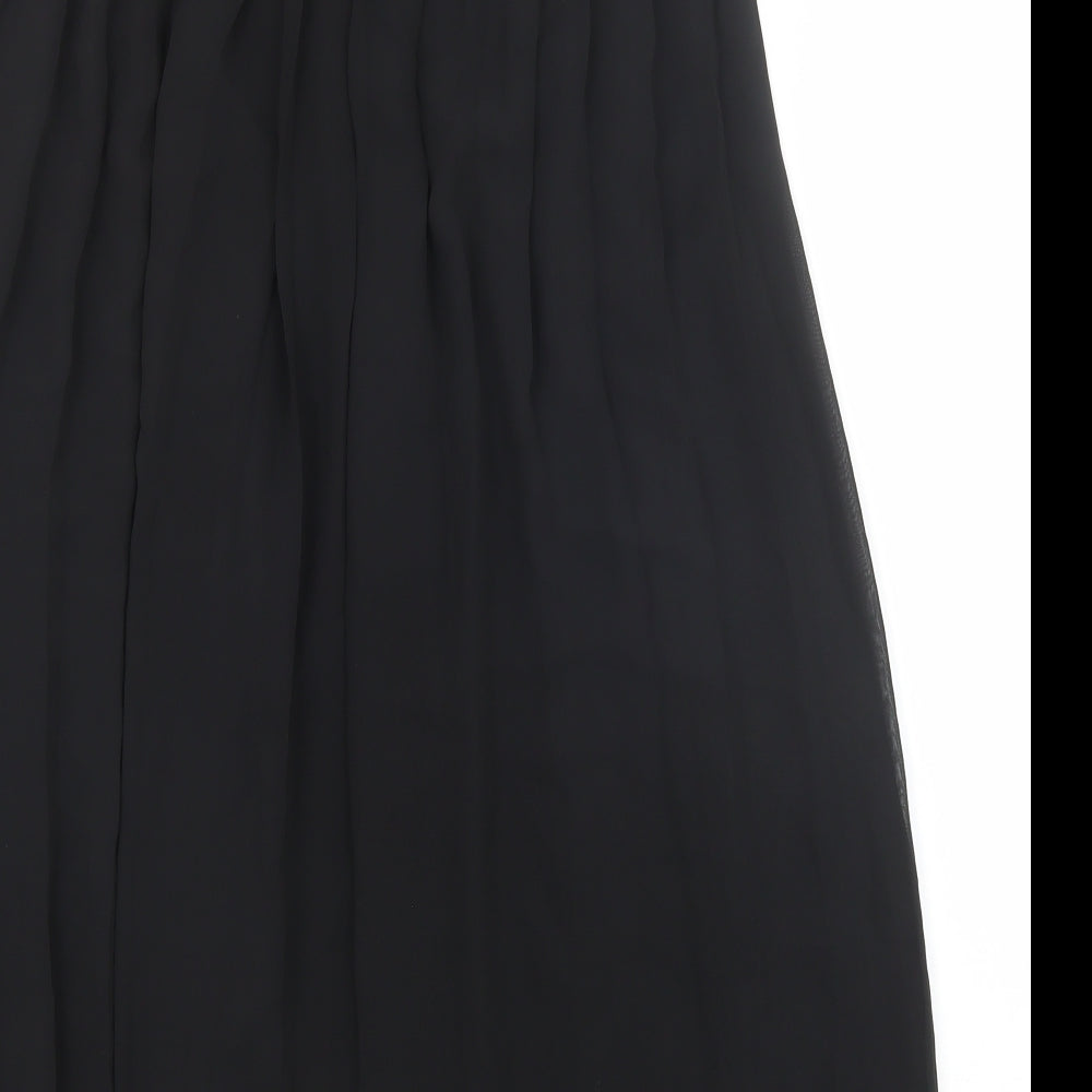 Marks and Spencer Womens Black Polyester A-Line Skirt Size 10