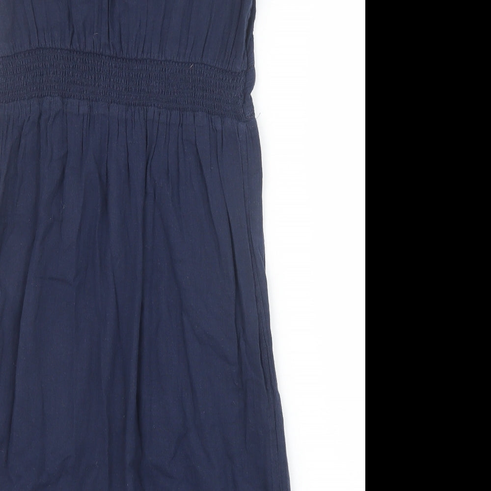 Fat Face Womens Blue 100% Cotton A-Line Size 10 Round Neck Zip