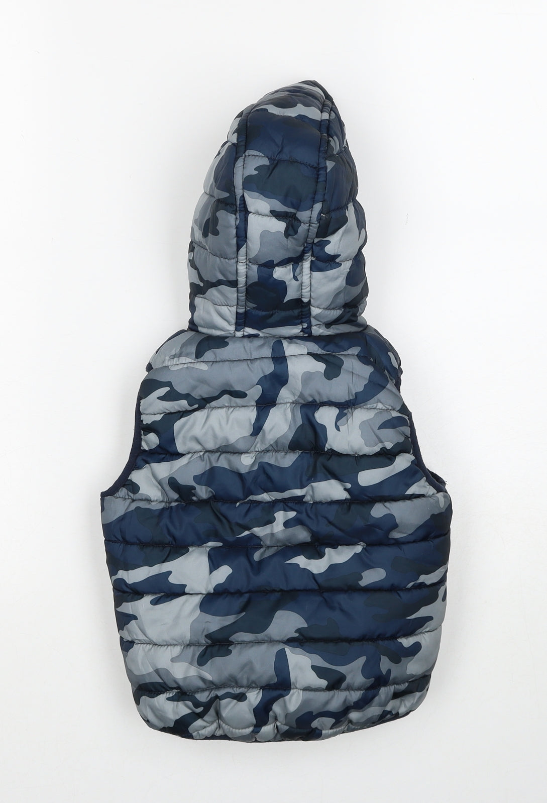 Little Kids Boys Blue Camouflage Gilet Jacket Size 3-4 Years Zip