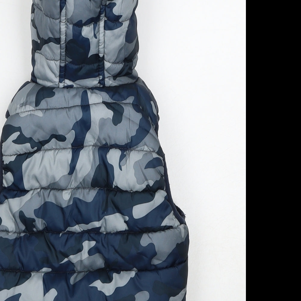 Little Kids Boys Blue Camouflage Gilet Jacket Size 3-4 Years Zip