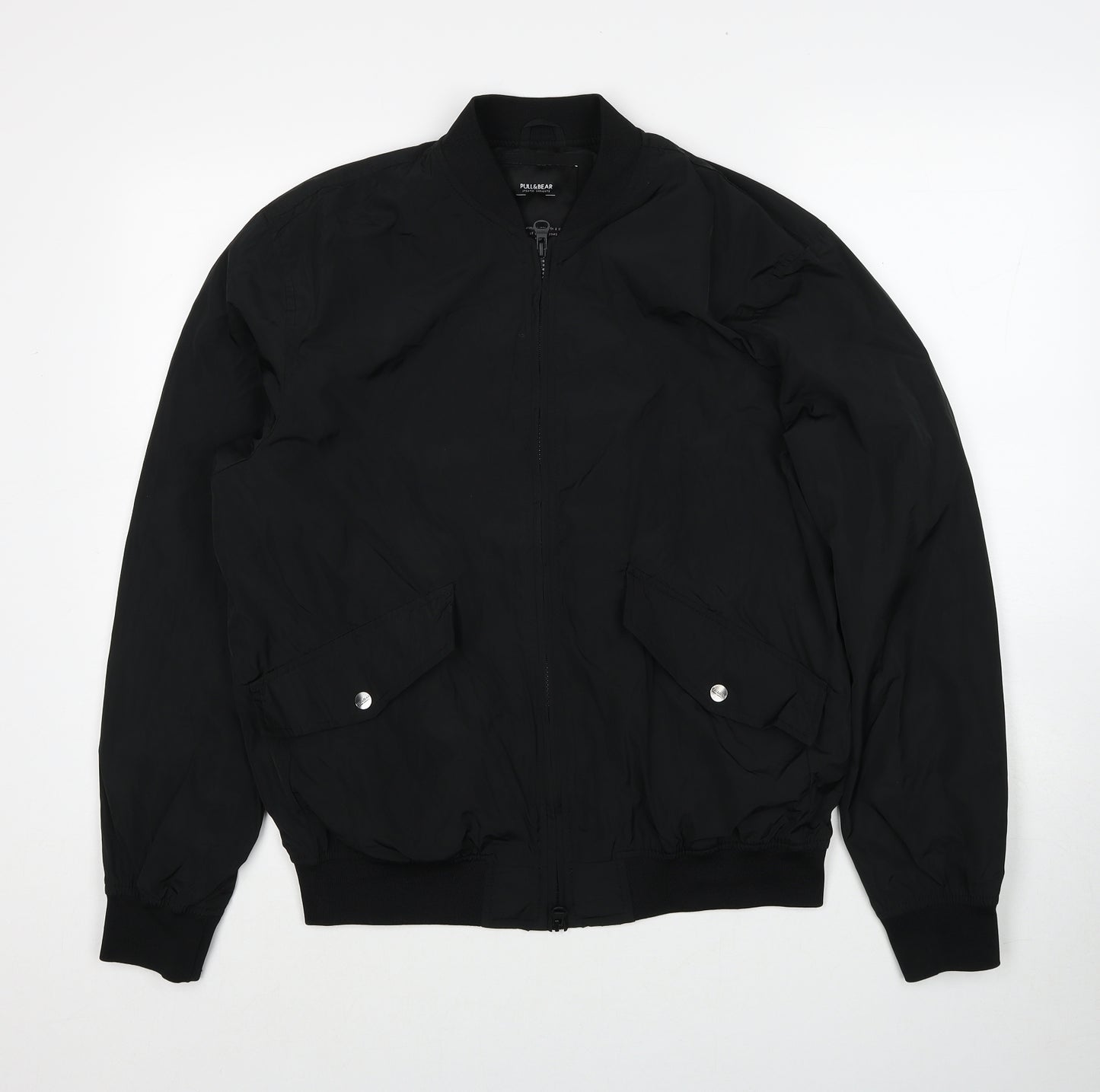 Pull&Bear Mens Black Jacket Size M Zip