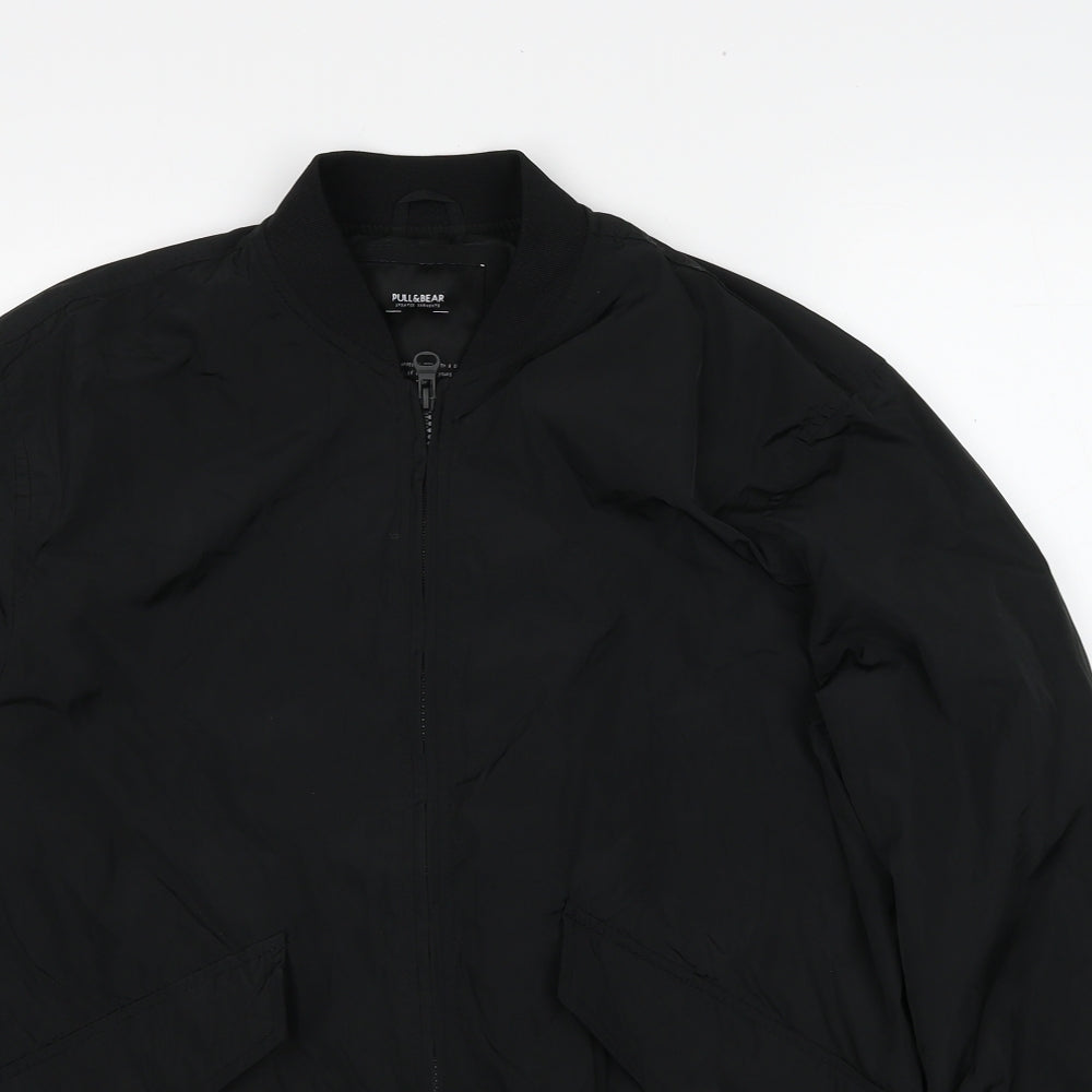 Pull&Bear Mens Black Jacket Size M Zip