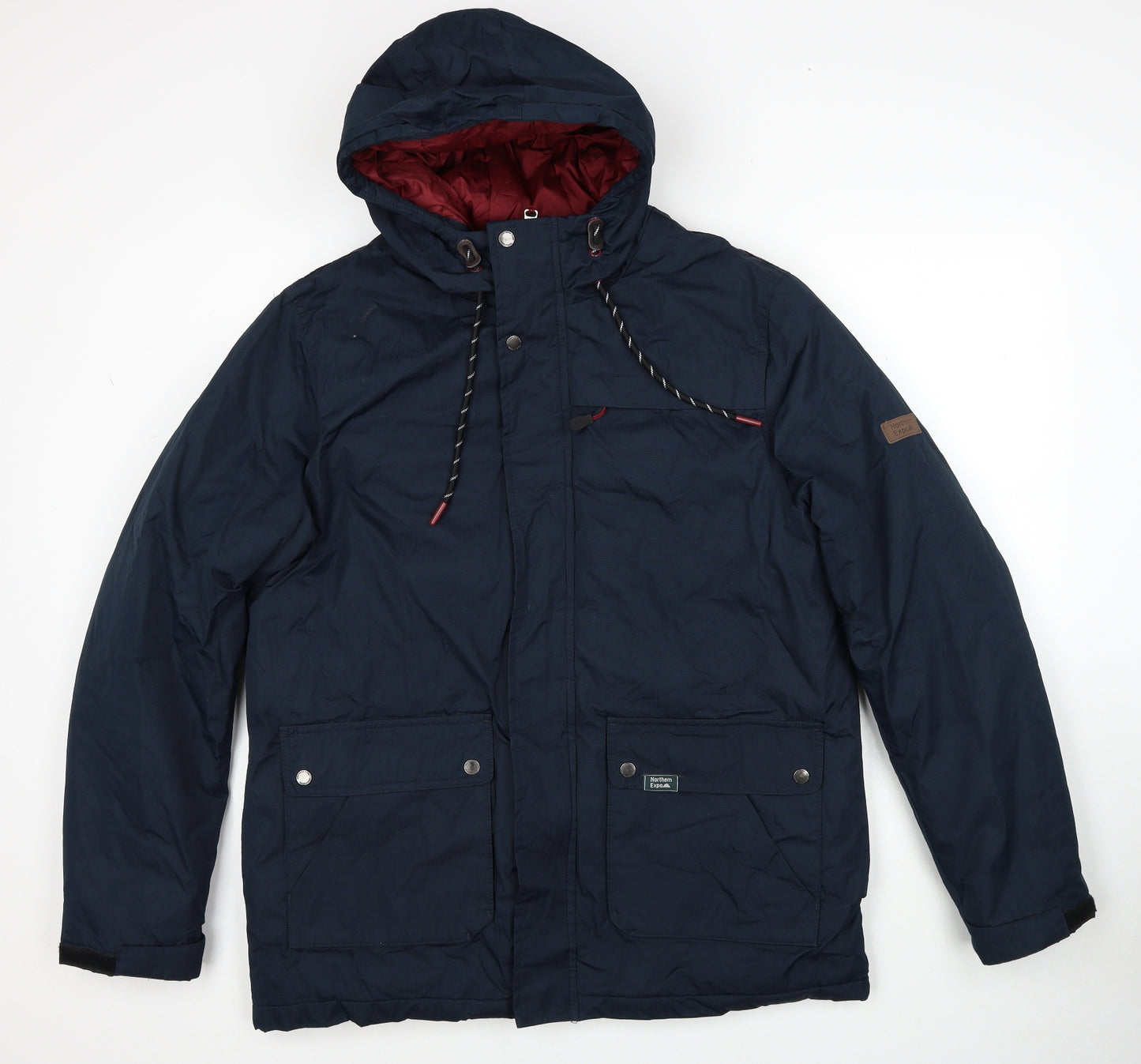 Northen Expo Mens Blue Rain Coat Coat Size L Zip