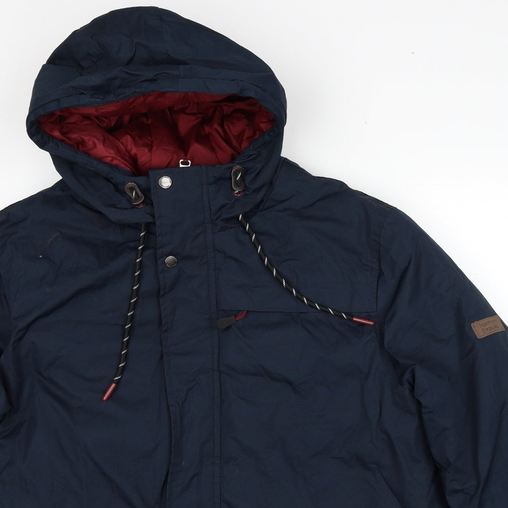 Northen Expo Mens Blue Rain Coat Coat Size L Zip
