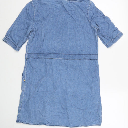 F&F Womens Blue Cotton A-Line Size 8 Round Neck Pullover