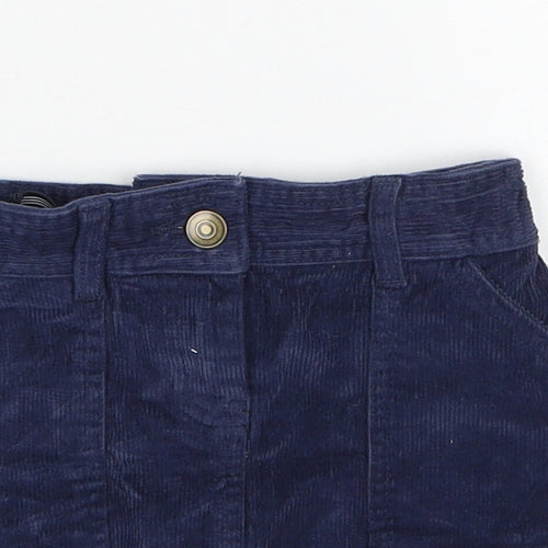 John Lewis Girls Blue Cotton A-Line Skirt Size 3 Years Regular Zip