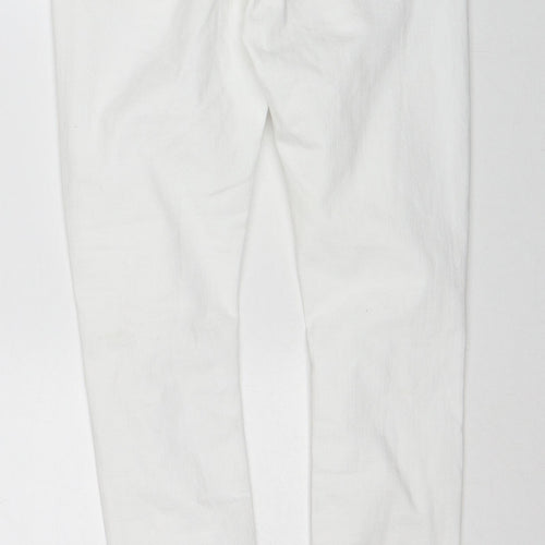 Sinners Womens White Cotton Skinny Jeans Size S Regular Zip