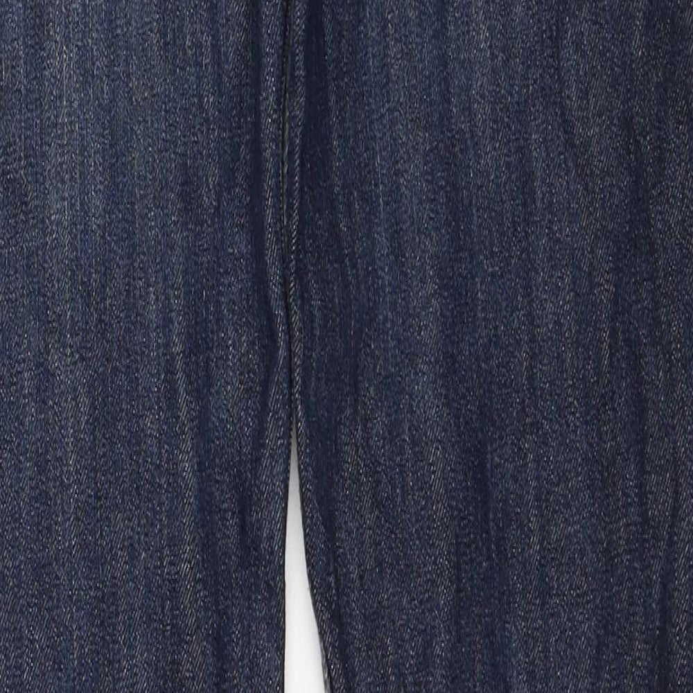 Topman Mens Blue Cotton Straight Jeans Size 32 in Slim Zip