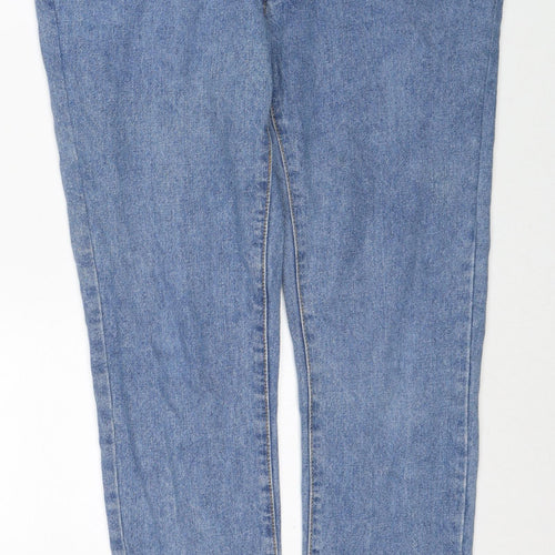 Liquor & Poker Womens Blue Cotton Straight Jeans Size 10 Regular Zip