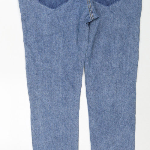 Liquor & Poker Womens Blue Cotton Straight Jeans Size 10 Regular Zip