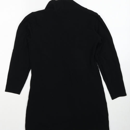 Miss Sassy Womens Black Polyester Kimono Blouse Size S V-Neck