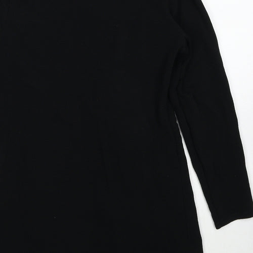 Miss Sassy Womens Black Polyester Kimono Blouse Size S V-Neck