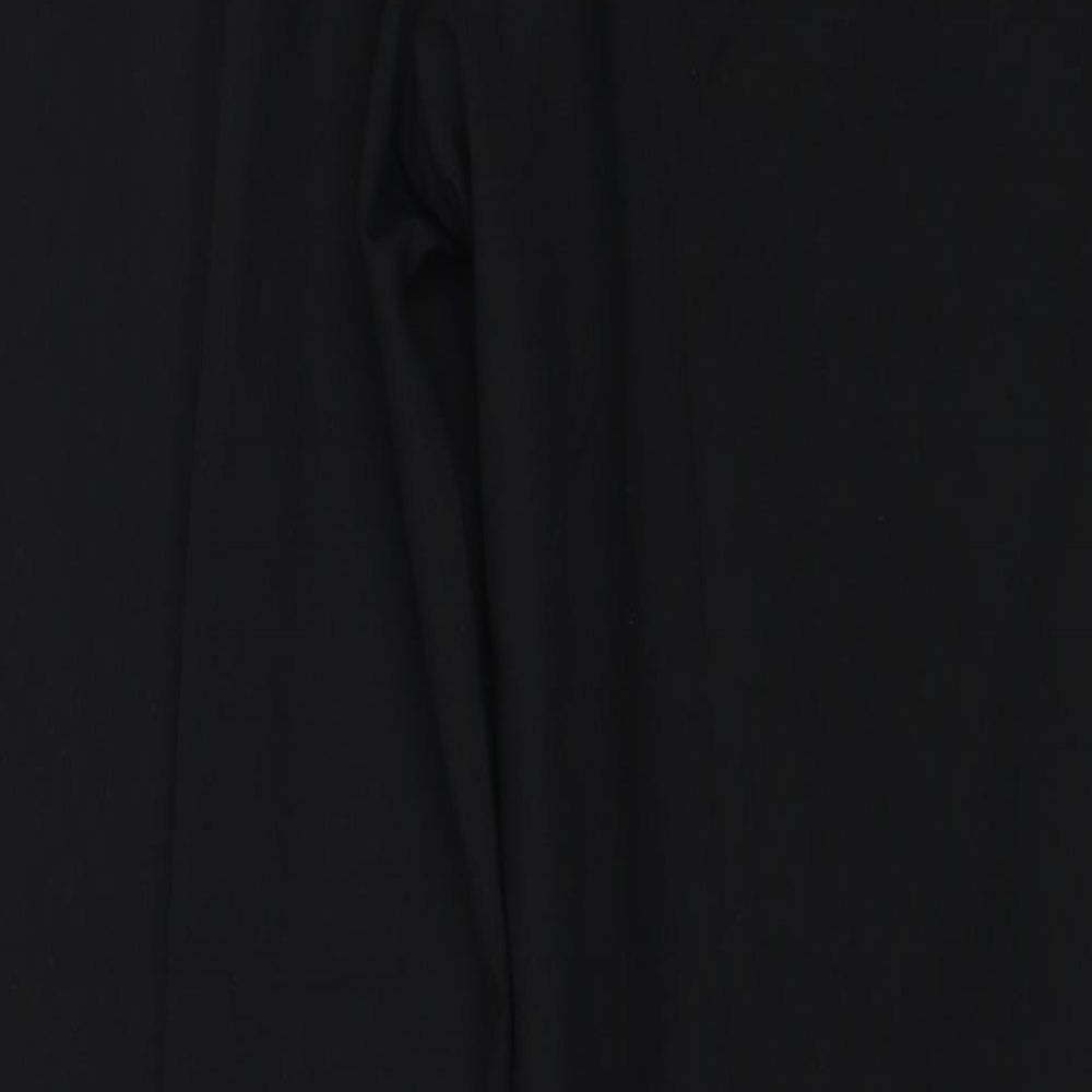 Marks and Spencer Mens Black Polyester Trousers Size 38 in L31 in Regular Zip