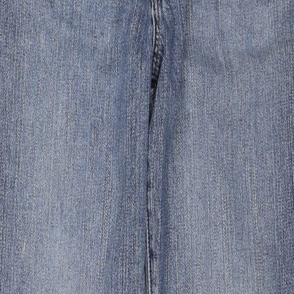 Signature by Levi Strauss & Co. Womens Blue Cotton Bootcut Jeans Size 12 Regular Zip