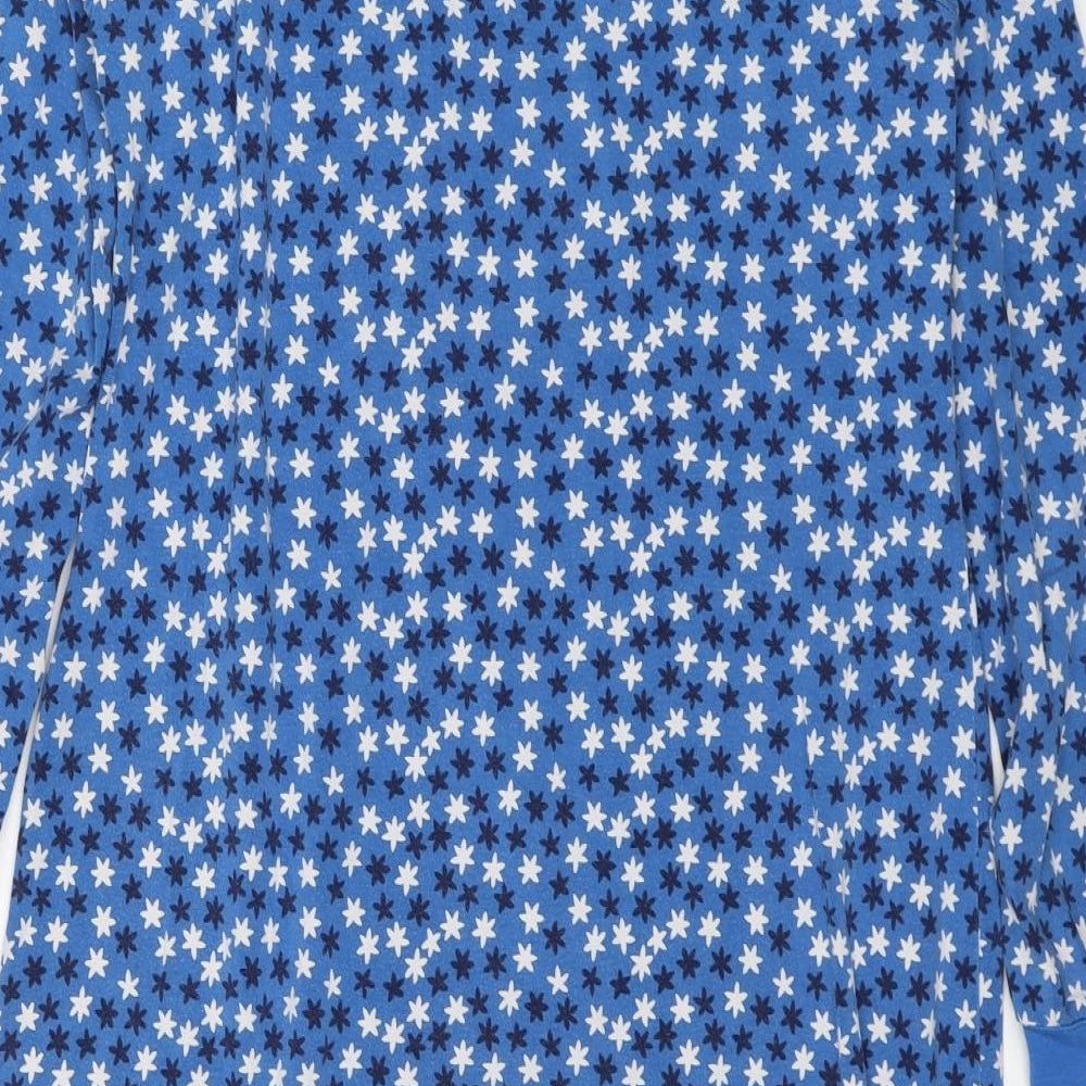 Boden Womens Blue Floral Cotton A-Line Size 14 Round Neck Pullover