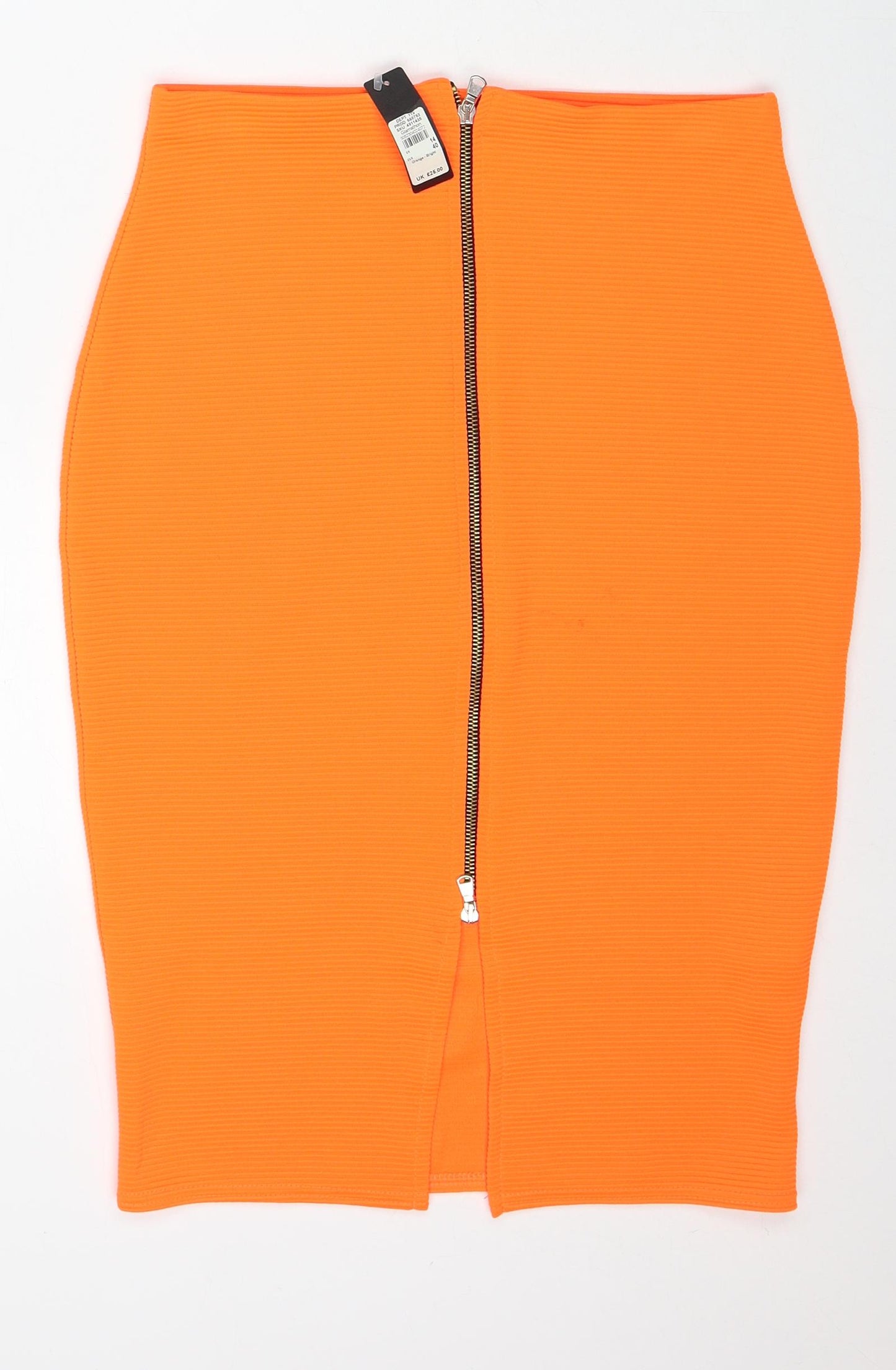 River Island Womens Orange Polyester Straight & Pencil Skirt Size 14 Zip