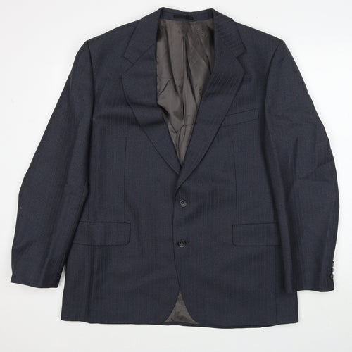 Voughan Danes Mens Grey Striped Wool Jacket Suit Jacket Size 44 Regular