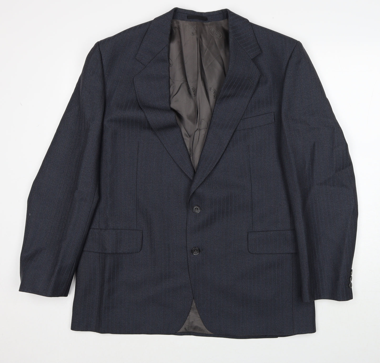 Voughan Danes Mens Grey Striped Wool Jacket Suit Jacket Size 44 Regular