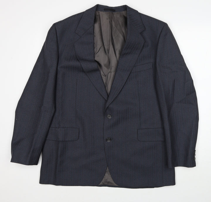 Voughan Danes Mens Grey Striped Wool Jacket Suit Jacket Size 44 Regular