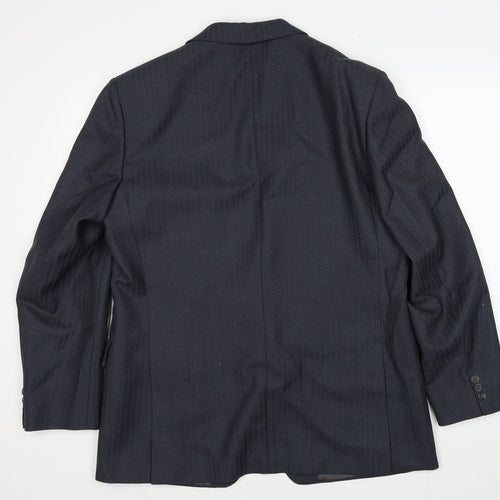 Voughan Danes Mens Grey Striped Wool Jacket Suit Jacket Size 44 Regular