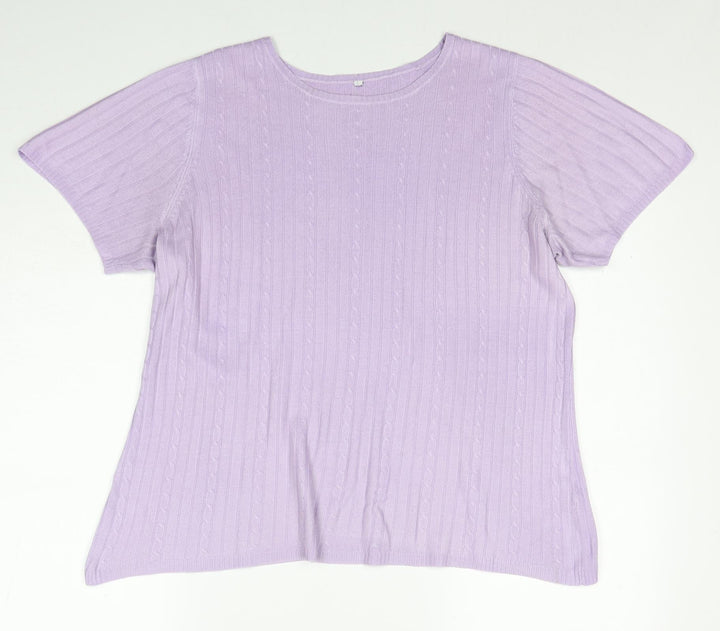 BHS Womens Purple Round Neck Acrylic Pullover Jumper Size 18