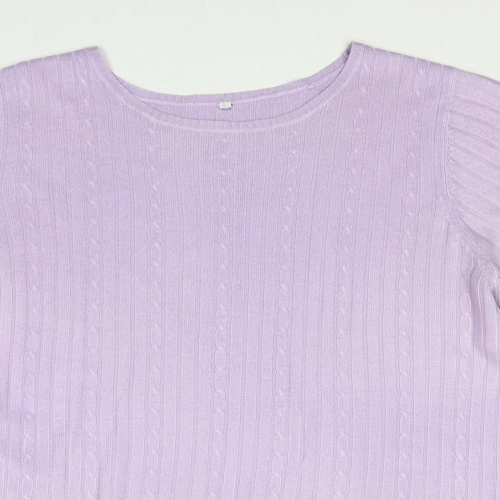 BHS Womens Purple Round Neck Acrylic Pullover Jumper Size 18