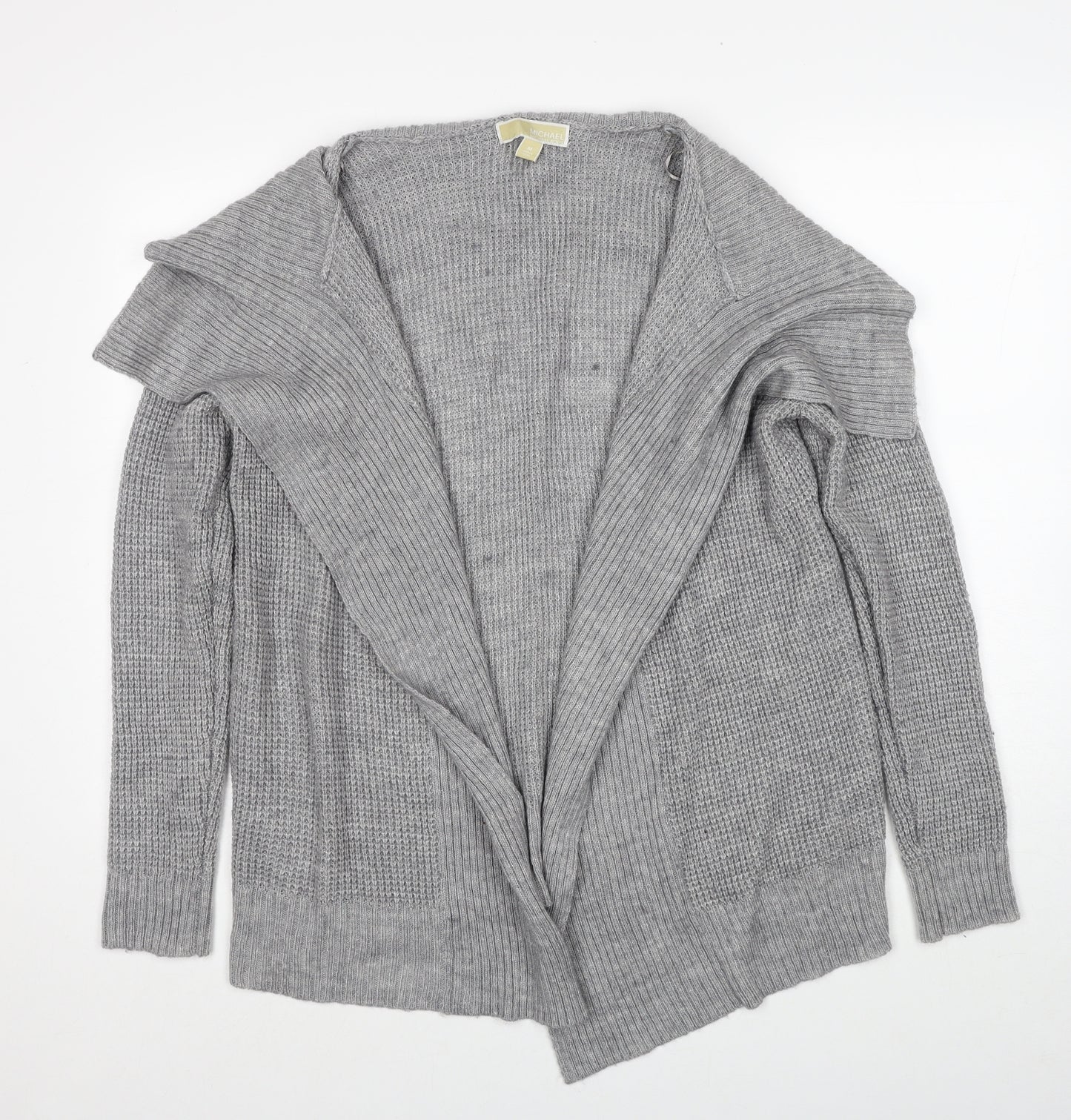 Michael Kors Womens Grey V-Neck Acrylic Cardigan Jumper Size M