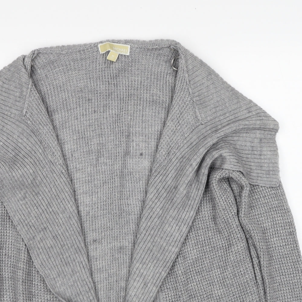Michael Kors Womens Grey V-Neck Acrylic Cardigan Jumper Size M