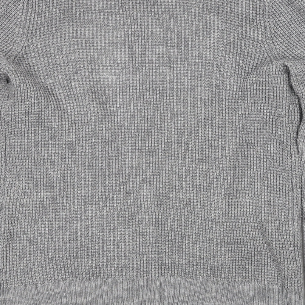 Michael Kors Womens Grey V-Neck Acrylic Cardigan Jumper Size M
