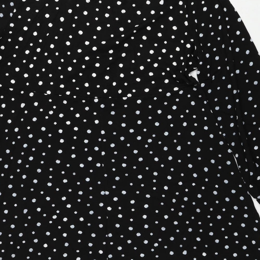 Dorothy Perkins Womens Black Polka Dot Viscose A-Line Size 20 Round Neck Pullover