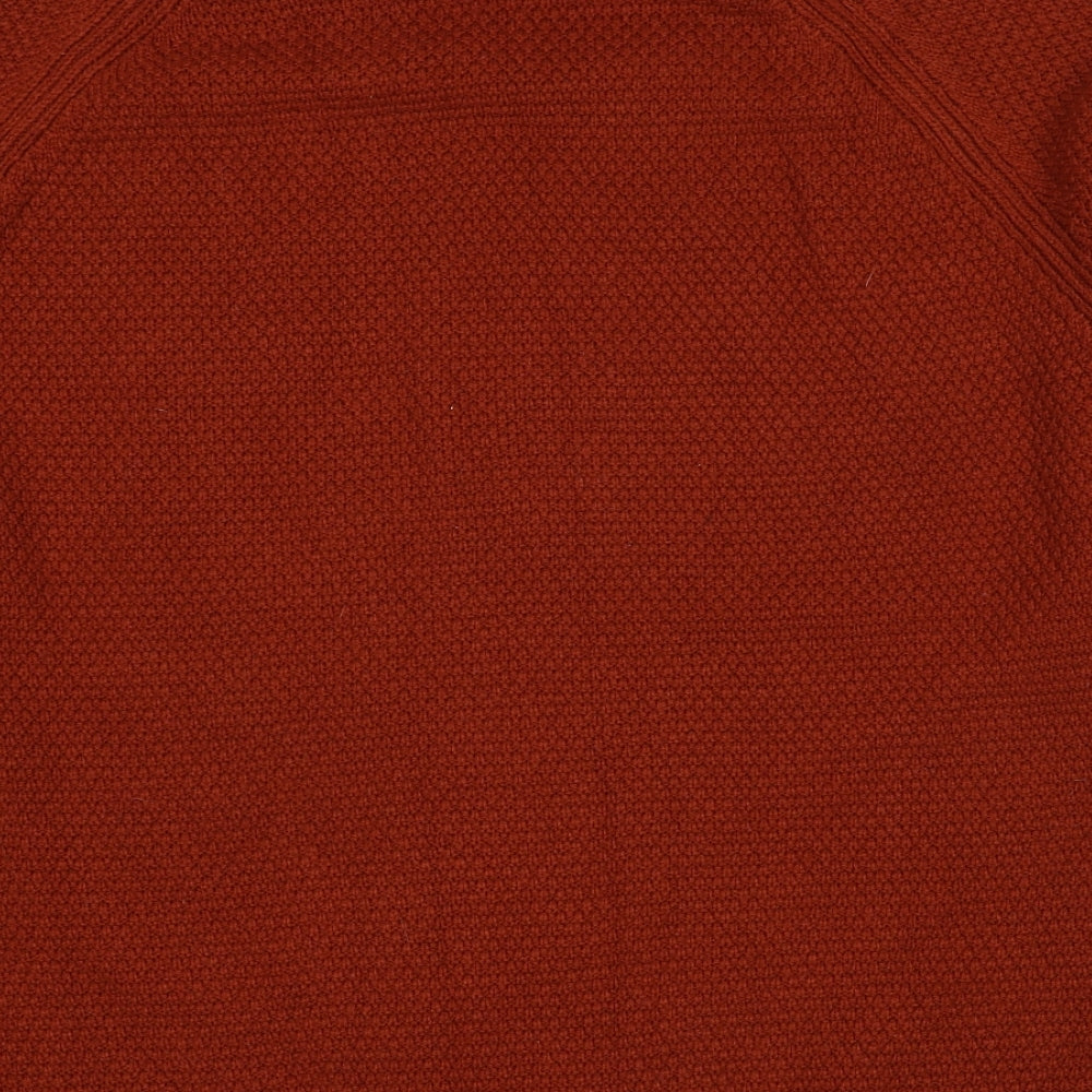 George Mens Orange Round Neck Acrylic Pullover Jumper Size XL Long Sleeve
