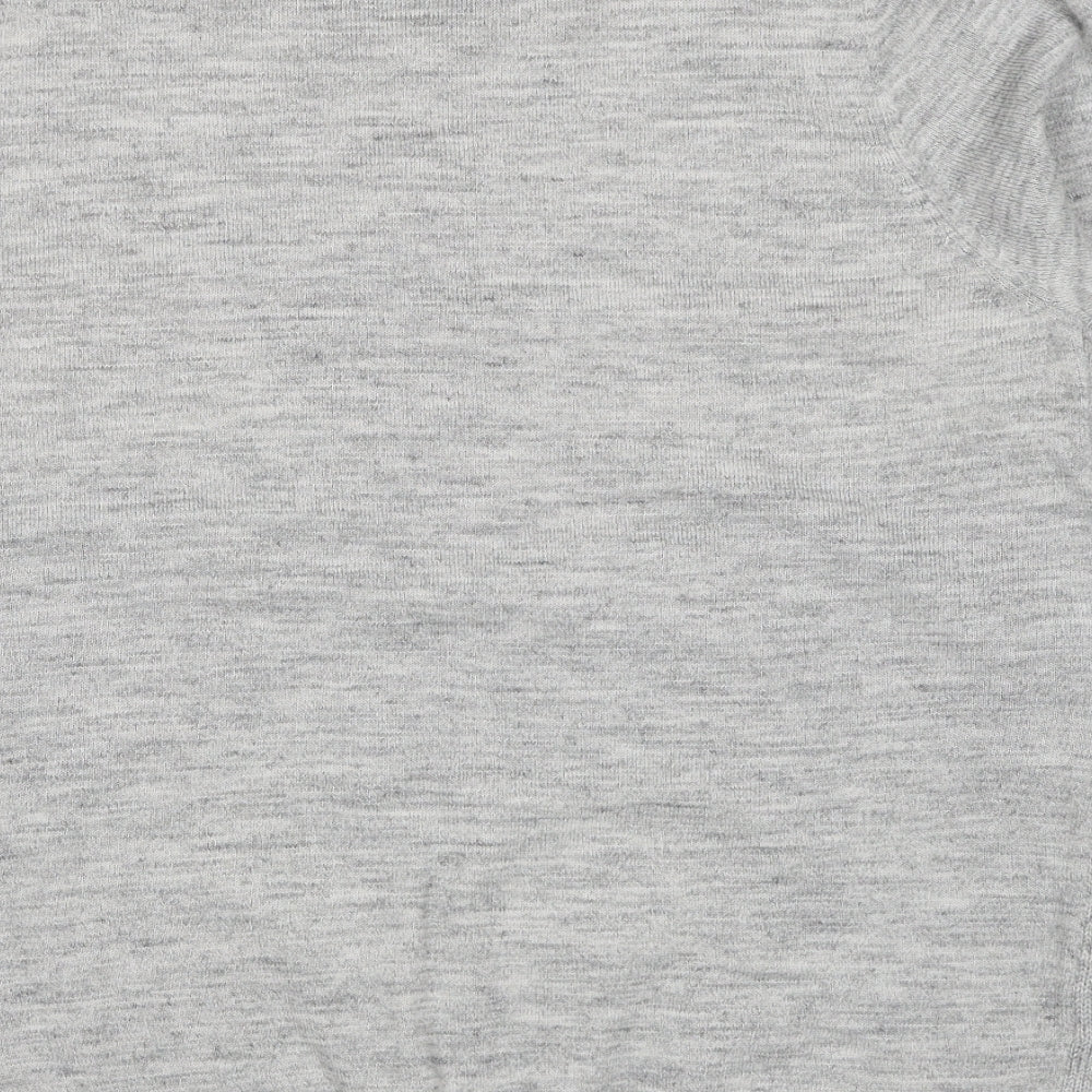 NEXT Womens Grey Round Neck Acrylic Pullover Jumper Size 16 - Christmas