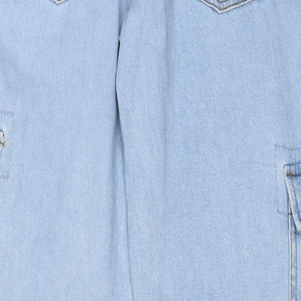 Denim & Co. Womens Blue Cotton Straight Jeans Size 6 Regular Zip - Cargo