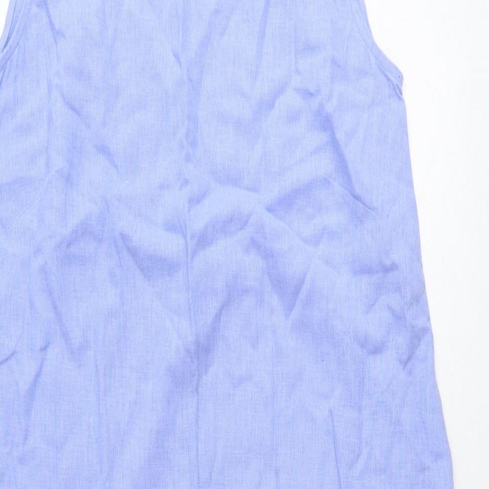 Cotton Traders Womens Blue Cotton Shift Size 10 Boat Neck Pullover