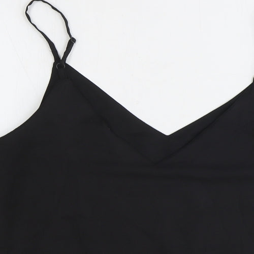 ASOS Womens Black Polyester Basic Tank Size 10 V-Neck
