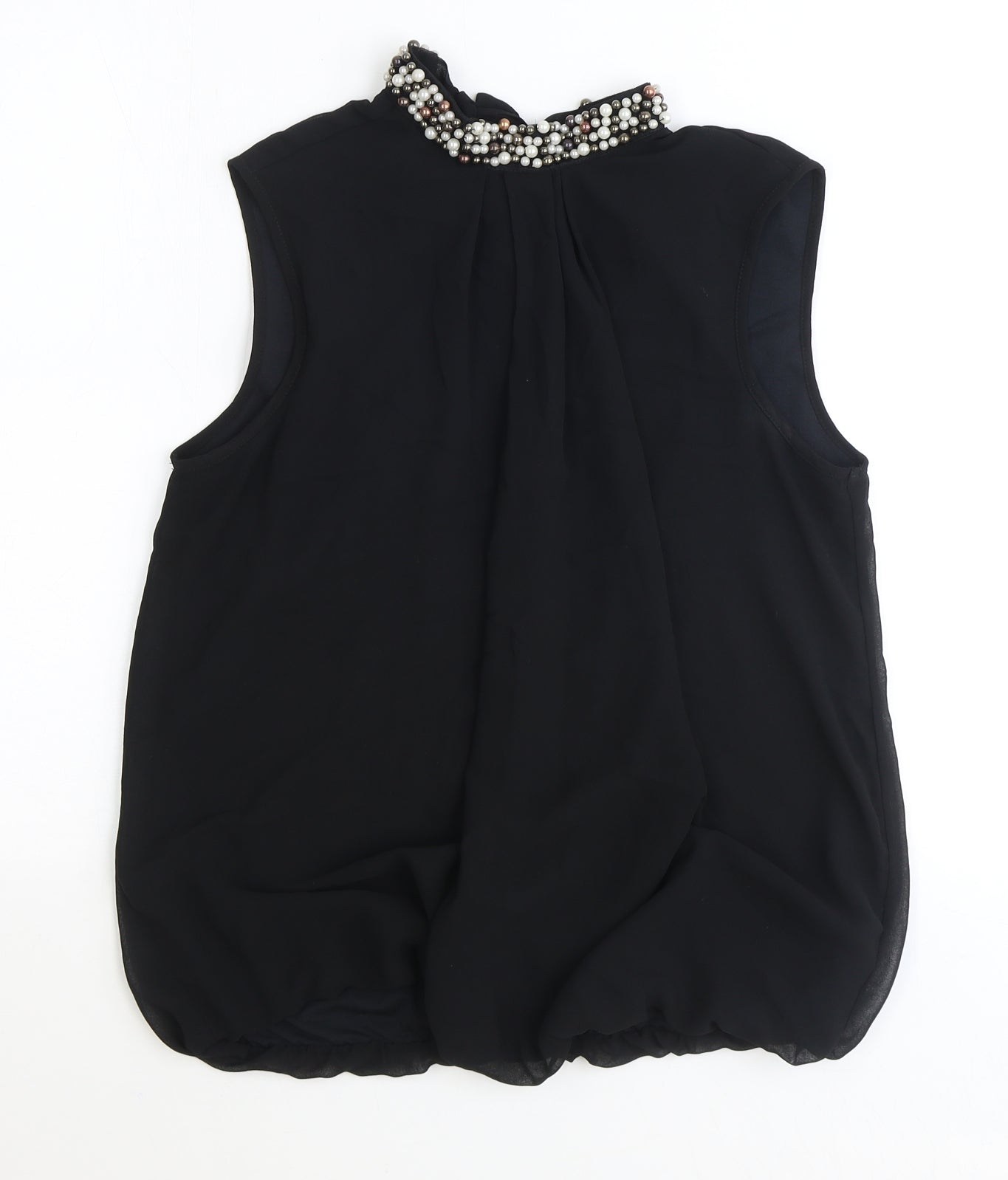 Dorothy Perkins Womens Black Polyester Basic Tank Size 12 Round Neck