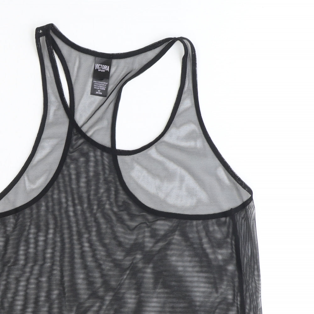 Victoria's Secret Womens Black Polyester Basic Tank Size M Scoop Neck