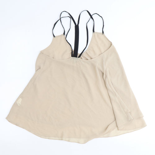 River Island Womens Beige Polyester Basic Tank Size 8 Round Neck