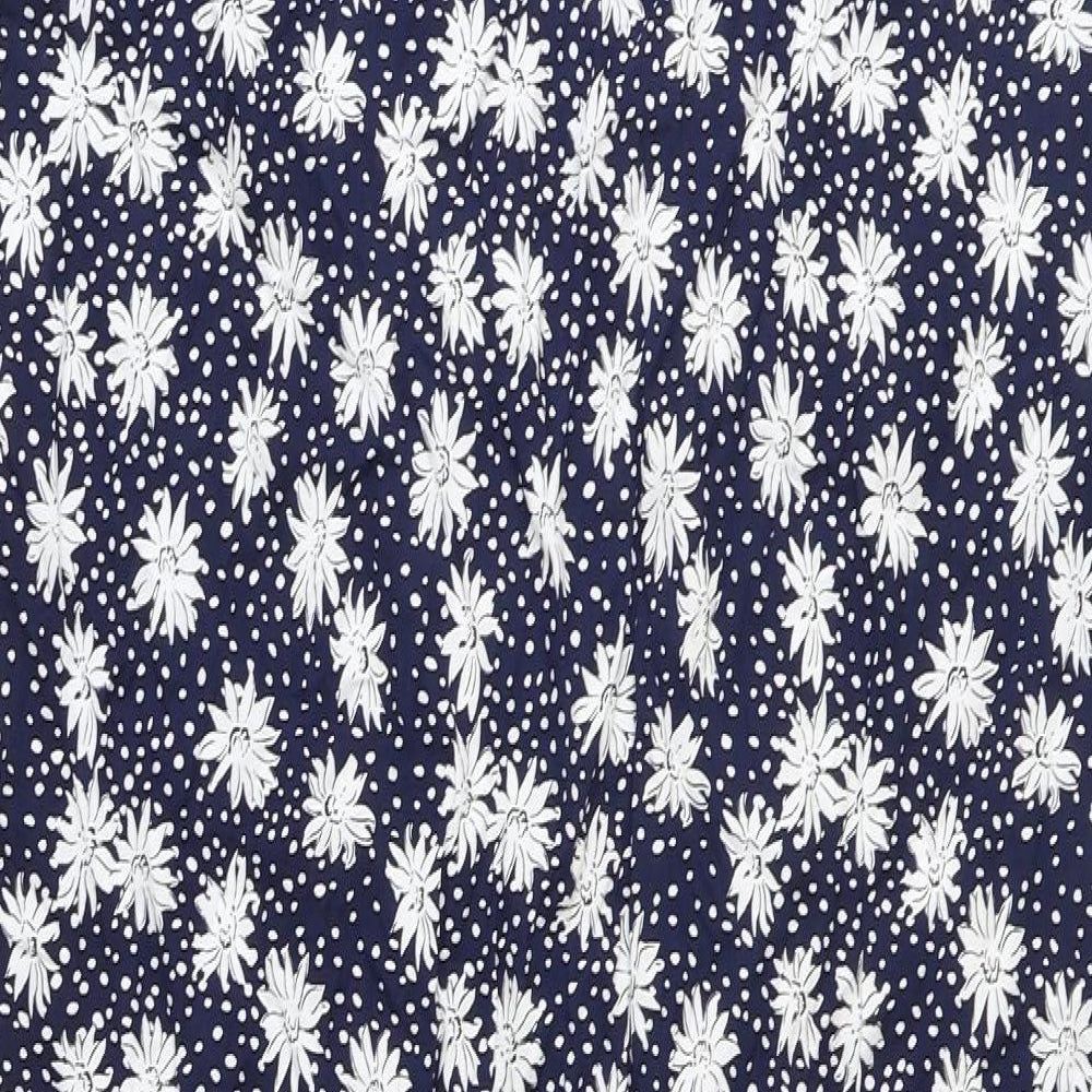 Boohoo Womens Blue Floral Polyester Maxi Skirt Size 16 Zip