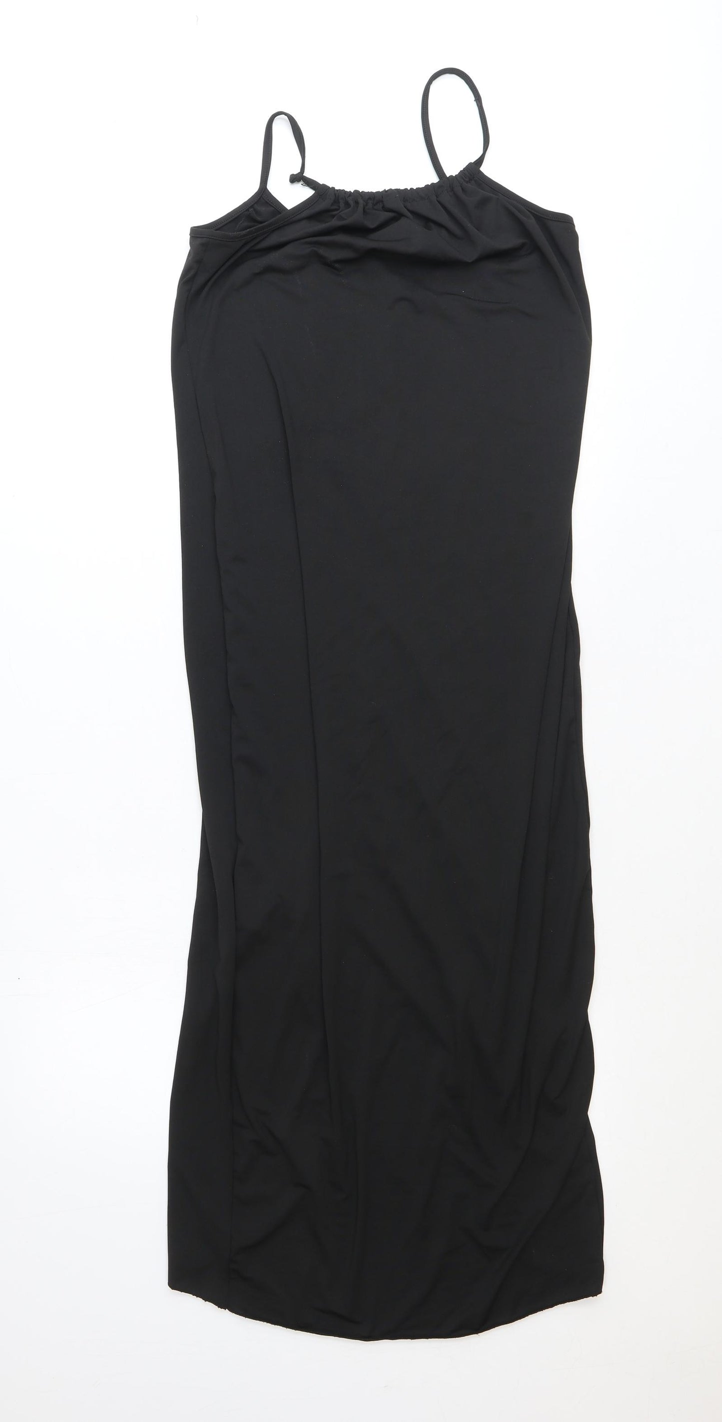 Preworn Womens Black Polyester Maxi Size S Scoop Neck Pullover
