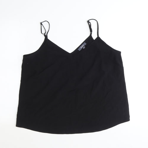 Studio Womens Black Viscose Basic Tank Size 16 V-Neck