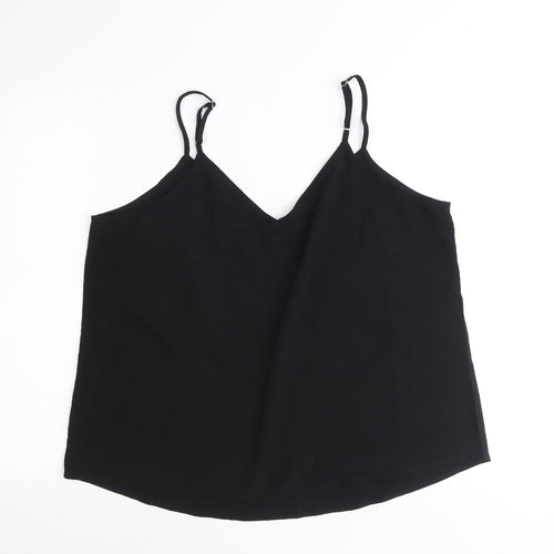 Studio Womens Black Viscose Basic Tank Size 16 V-Neck