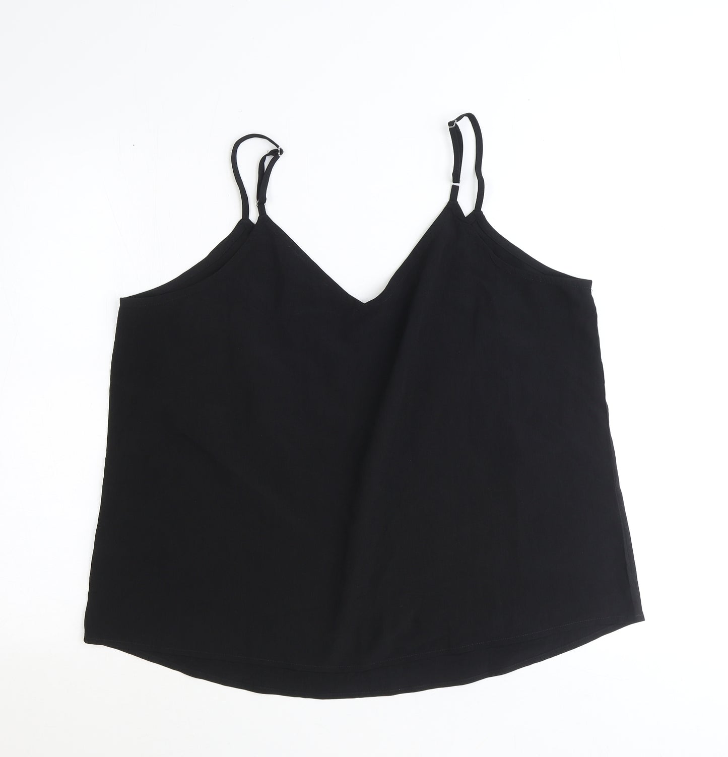 Studio Womens Black Viscose Basic Tank Size 16 V-Neck