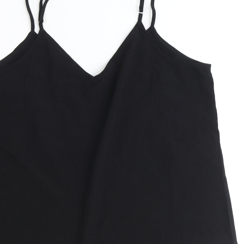 Studio Womens Black Viscose Basic Tank Size 16 V-Neck